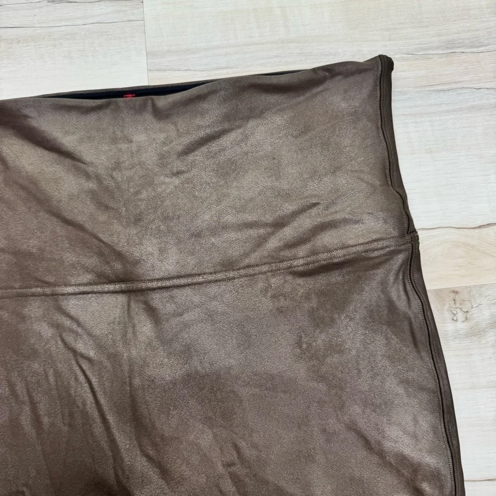 SPANX Faux Brown Leather Leggings size 3X pants plus